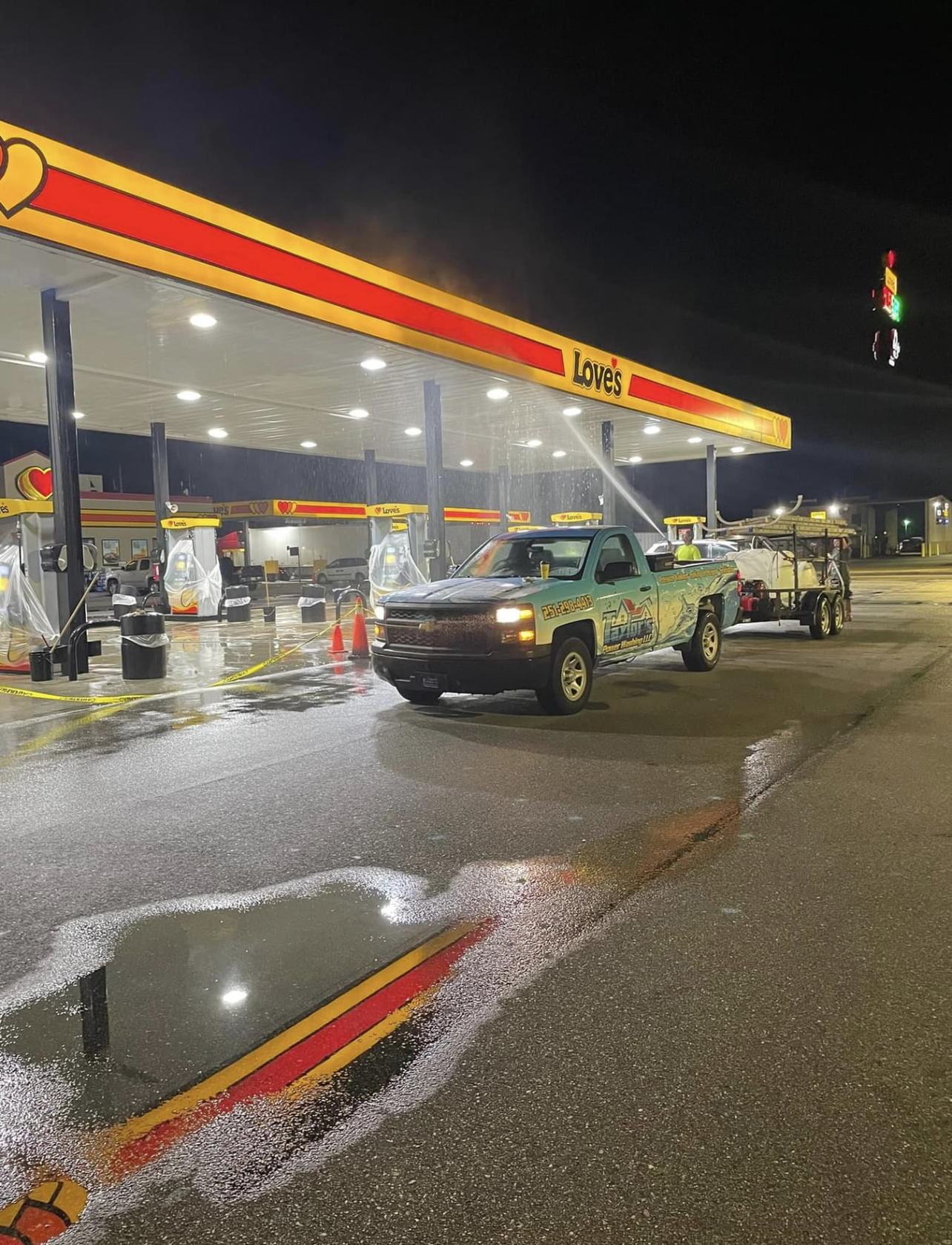 Pressure Washing A Gas Station in Foley, AL